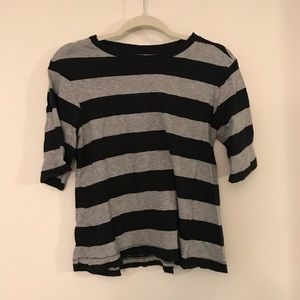 Rag & Bone Gray and Black Striped T-Shirt